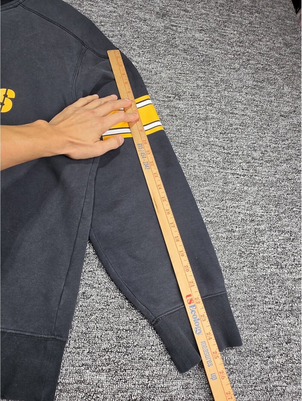 Vintage NFL Pittsburgh Steelers Pullover Hoodie Sweatshirt Black Yellow White - Picture 7 of 9